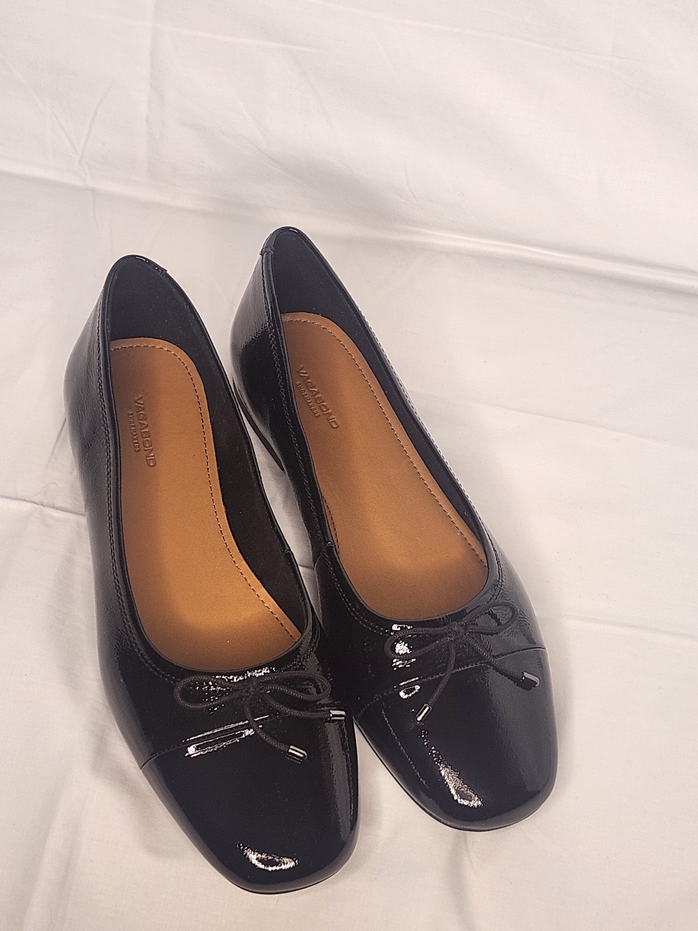 Vagabond Black Patent Ballet Flats - Classic Women’s Slip-Ons